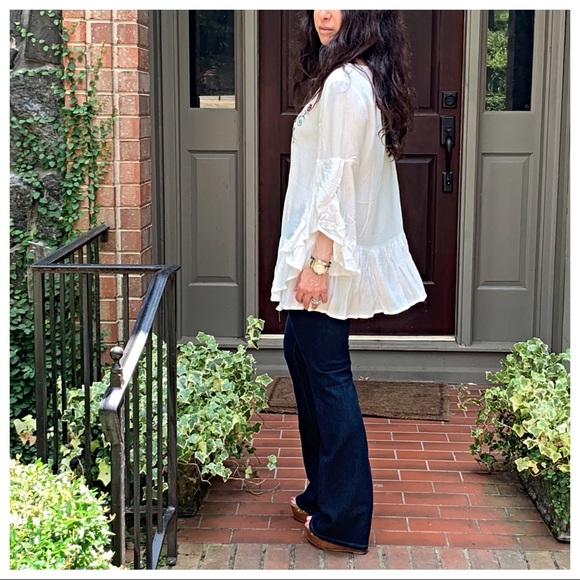 Boho embroidered bell sleeves tunic top - Picture 7 of 8